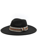 MH0088 Aztec Band Panama Summer Hat - MiMi Wholesale