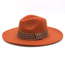 MH0089 AZTEC BAND PANAMA SUMMER HAT - MiMi Wholesale