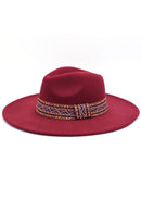 MH0089 AZTEC BAND PANAMA SUMMER HAT - MiMi Wholesale