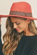 MH0089 AZTEC BAND PANAMA SUMMER HAT - MiMi Wholesale