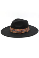 MH0089 AZTEC BAND PANAMA SUMMER HAT - MiMi Wholesale