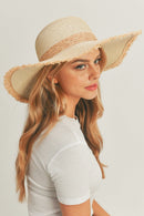 MH0094 Frayed Edge Straw Floppy Hat - MiMi Wholesale