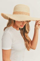 MH0094 Frayed Edge Straw Floppy Hat - MiMi Wholesale