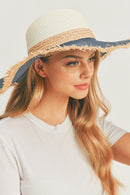 MH0094 Frayed Edge Straw Floppy Hat - MiMi Wholesale