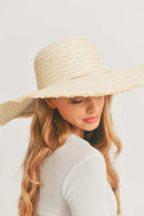 MH0095 Floppy Straw Sun Hat with Frayed Edges - MiMi Wholesale