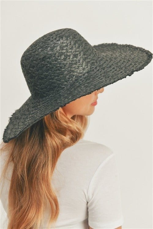 MH0095 Floppy Straw Sun Hat with Frayed Edges - MiMi Wholesale