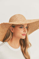 MH0095 Floppy Straw Sun Hat with Frayed Edges - MiMi Wholesale