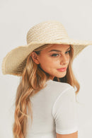 MH0095 Floppy Straw Sun Hat with Frayed Edges - MiMi Wholesale