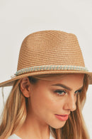 MH0100 Sun Hat with Rhinestone Band - MiMi Wholesale