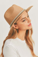 MH0100 Sun Hat with Rhinestone Band - MiMi Wholesale