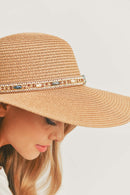 MH0103 Multi Beaded Band Floppy Hat - MiMi Wholesale