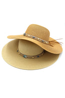 MH0103 Multi Beaded Band Floppy Hat - MiMi Wholesale