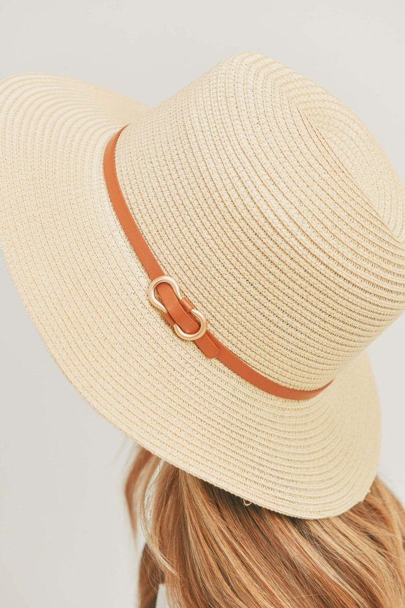 MH0114 PU Leather Band Panama Hat - MiMi Wholesale