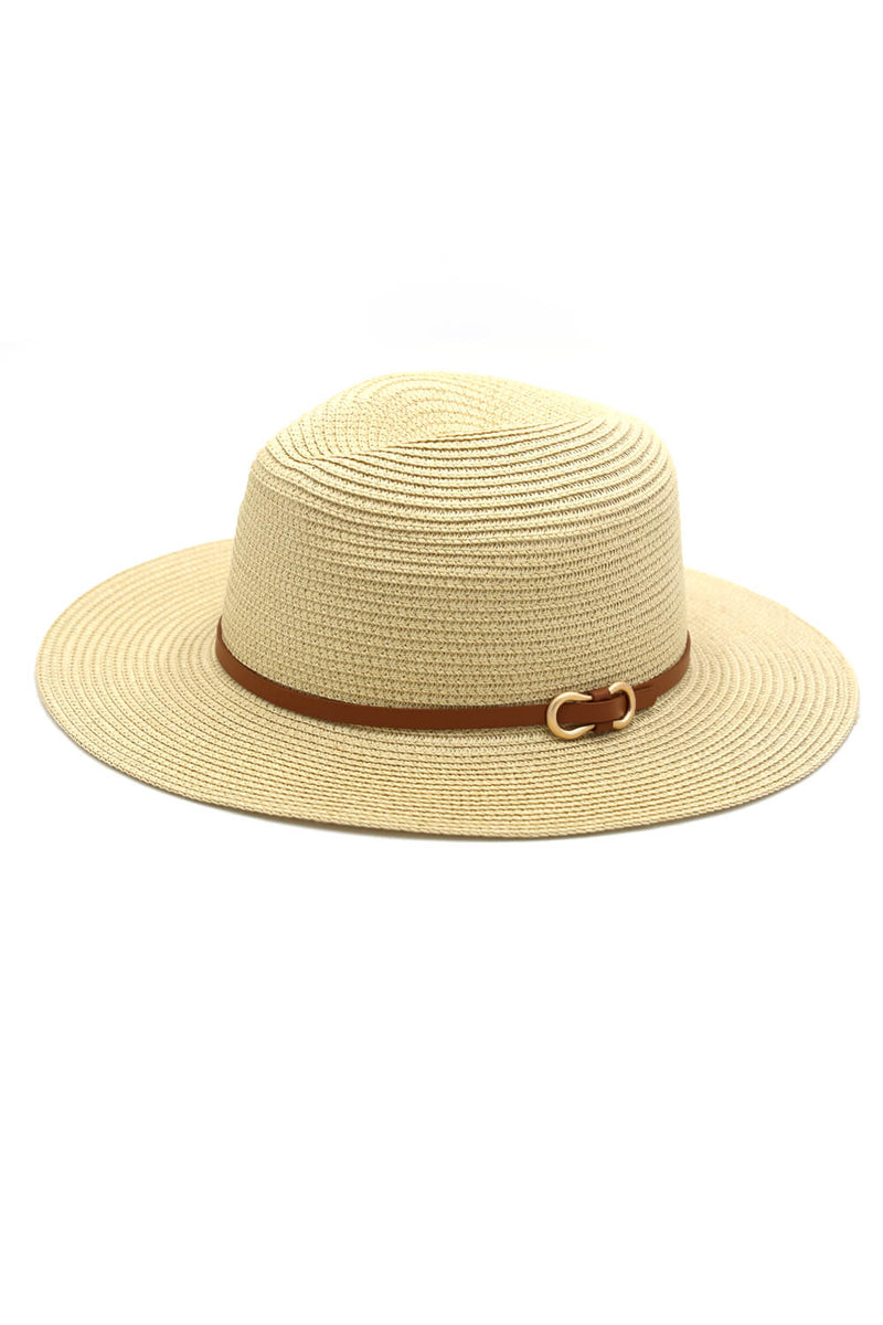 MH0114 PU Leather Band Panama Hat - MiMi Wholesale