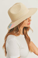 MH0115 Sequin Letter "Beach Bum" Panama Hat - MiMi Wholesale