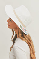 MH0115 Sequin Letter "Beach Bum" Panama Hat - MiMi Wholesale