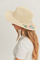 MH0117 Sequin Letter "Vacay Vibe" Panama Hat - MiMi Wholesale
