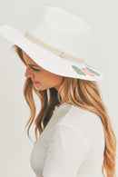 MH0118 Sequin Letter "Bon Voyage" Panama Hat - MiMi Wholesale