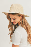 MH0118 Sequin Letter "Bon Voyage" Panama Hat - MiMi Wholesale