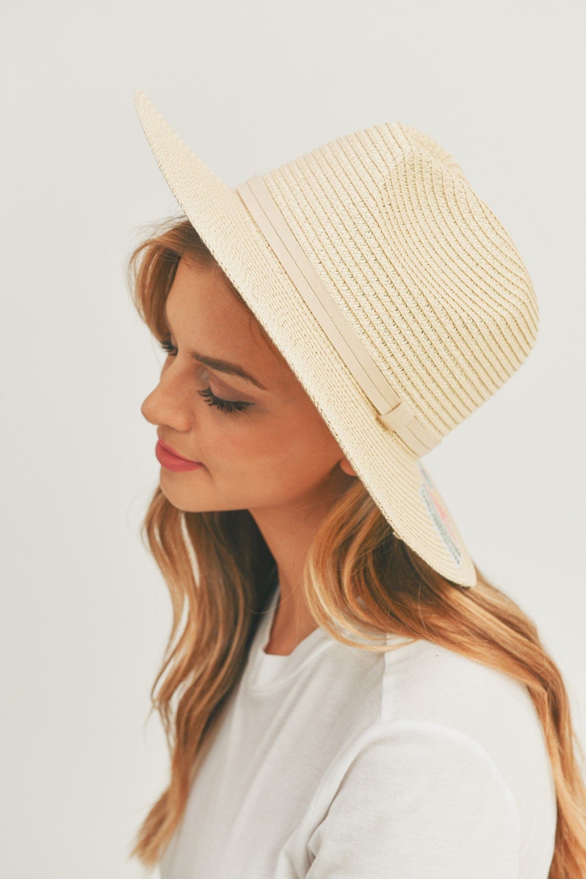 MH0119 Sequin Letter "Nauti" Panama Hat - MiMi Wholesale