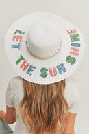 MH0121 Sequin Letter "Let The Sunshine" Floppy Hat - MiMi Wholesale
