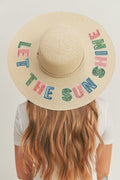 MH0121 Sequin Letter "Let The Sunshine" Floppy Hat - MiMi Wholesale