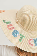MH0122 Sequin Letter "Just Chill Out" Floppy Hat - MiMi Wholesale