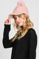 MH0143 Amy Pom Pom Knit Cap - MiMi Wholesale