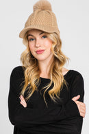 MH0143 Amy Pom Pom Knit Cap - MiMi Wholesale