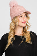 MH0143 Amy Pom Pom Knit Cap - MiMi Wholesale