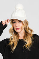 MH0143 Amy Pom Pom Knit Cap - MiMi Wholesale