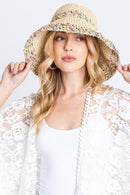 MH0152 Jazmine Multi Color Straw Bucket Hat - MiMi Wholesale