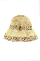MH0152 Jazmine Multi Color Straw Bucket Hat - MiMi Wholesale