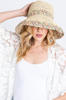 MH0152 Jazmine Multi Color Straw Bucket Hat - MiMi Wholesale