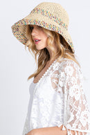 MH0152 Jazmine Multi Color Straw Bucket Hat - MiMi Wholesale