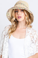 MH0152 Jazmine Multi Color Straw Bucket Hat - MiMi Wholesale