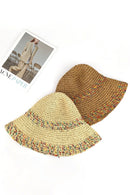 MH0152 Jazmine Multi Color Straw Bucket Hat - MiMi Wholesale