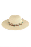 MH0161 Jayda Floppy Straw Hat With Boho/Sealife Band - MiMi Wholesale