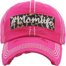 "Momlife" Leopard Vintage Vintage ball Cap - MiMi Wholesale