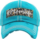 "Momlife" Leopard Vintage Vintage ball Cap - MiMi Wholesale
