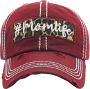 "Momlife" Leopard Vintage Vintage ball Cap - MiMi Wholesale