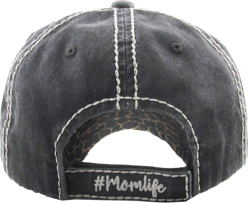 "Momlife" Leopard Vintage Vintage ball Cap - MiMi Wholesale