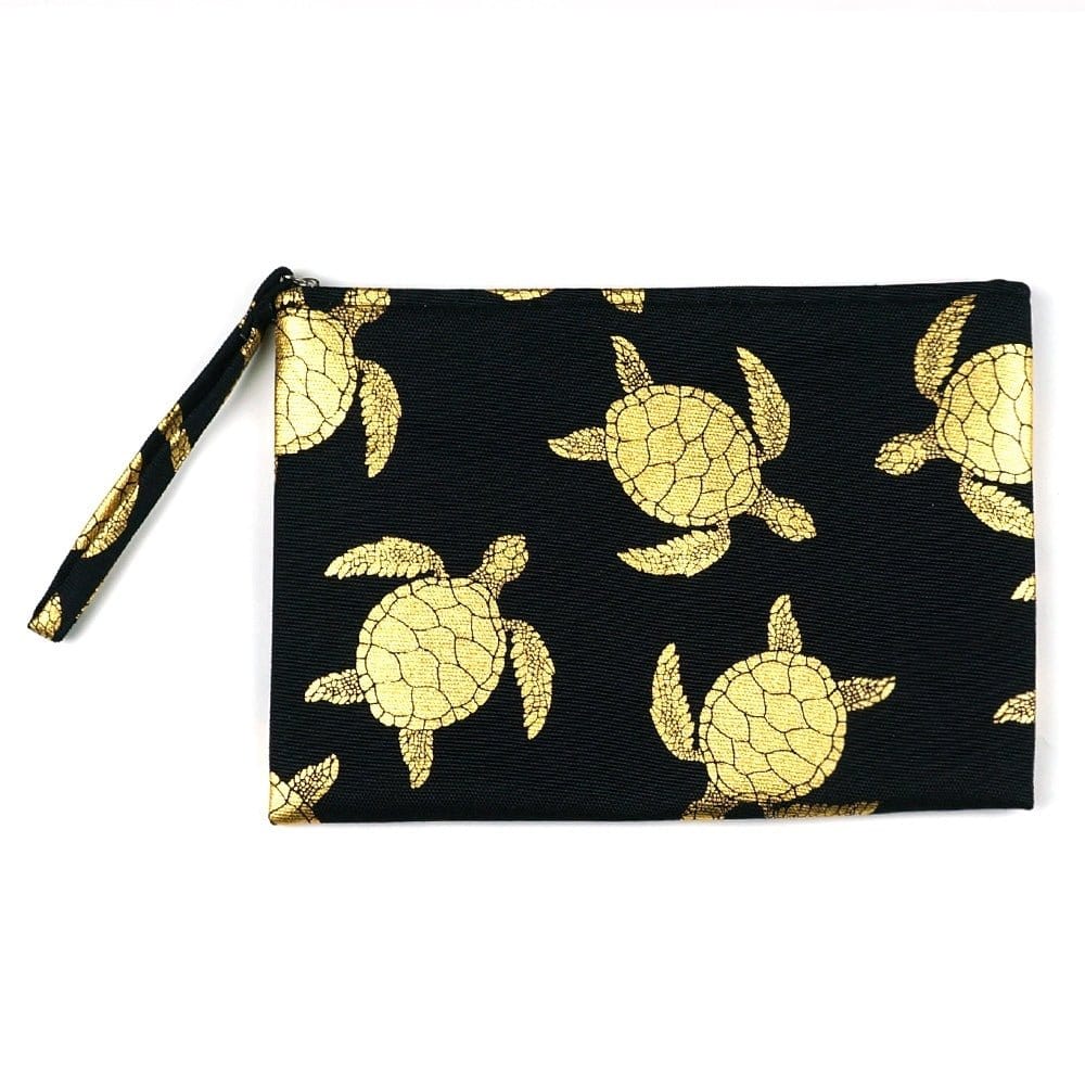 MP0124 Gold Foil Turtle Pouch/Make-up Bag - MiMi Wholesale