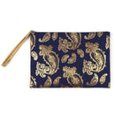 MP0126 Gold Foil Paisley Pouch/Make-up Bag - MiMi Wholesale