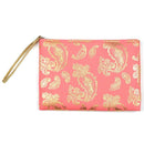 MP0126 Gold Foil Paisley Pouch/Make-up Bag - MiMi Wholesale