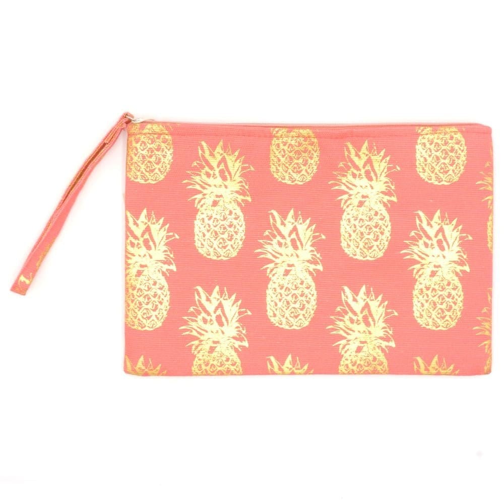 MP0134 Gold Foil Pineapple Pouch/Make-up Bag - MiMi Wholesale