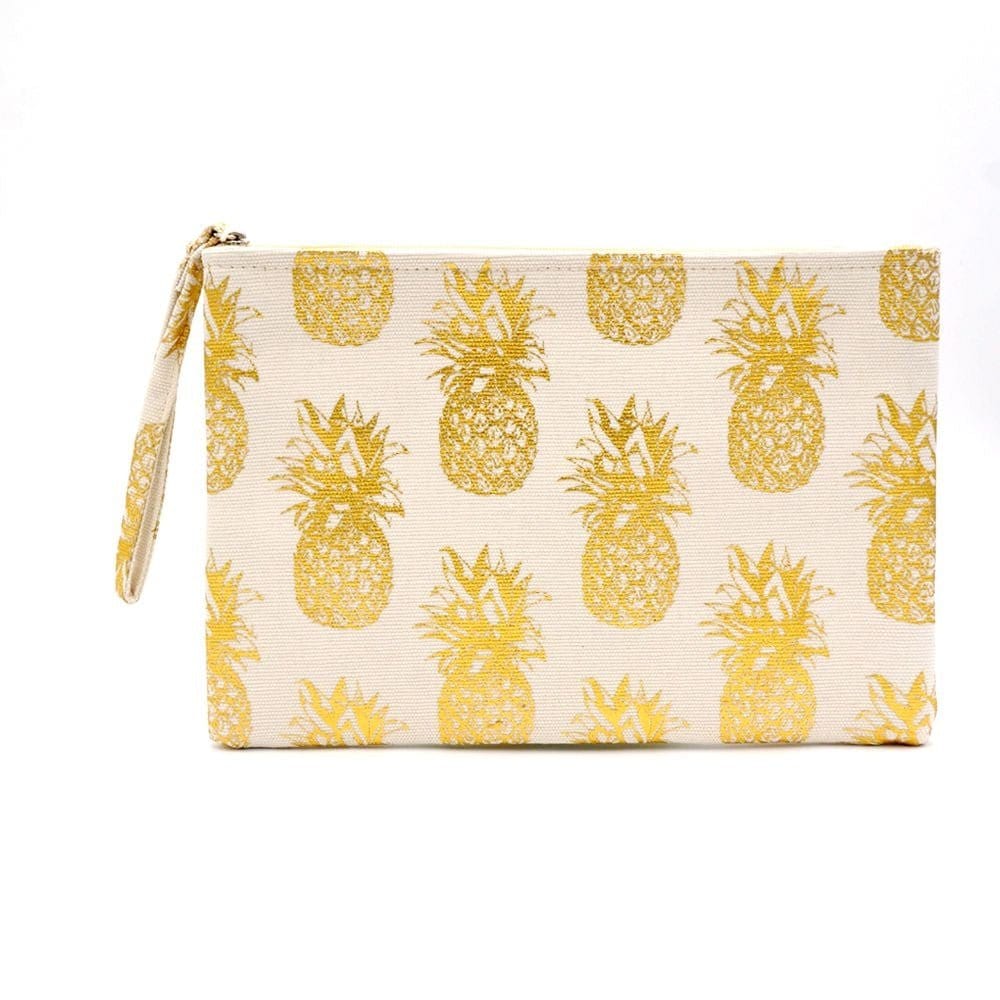 MP0134 Gold Foil Pineapple Pouch/Make-up Bag - MiMi Wholesale