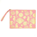 MP0137 Gold Foil Sea Life Pouch/Make-up Bag - MiMi Wholesale