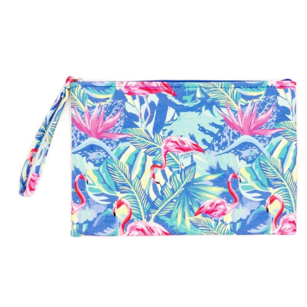 MP0138 Tropical Flamingo Pouch/Make-up Bag - MiMi Wholesale