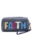 MP0165 COZY TEDDY FUR "FAITH" WRISTLET POUCH - MiMi Wholesale